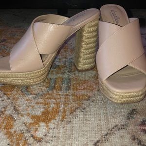 Charles braided burlap heels